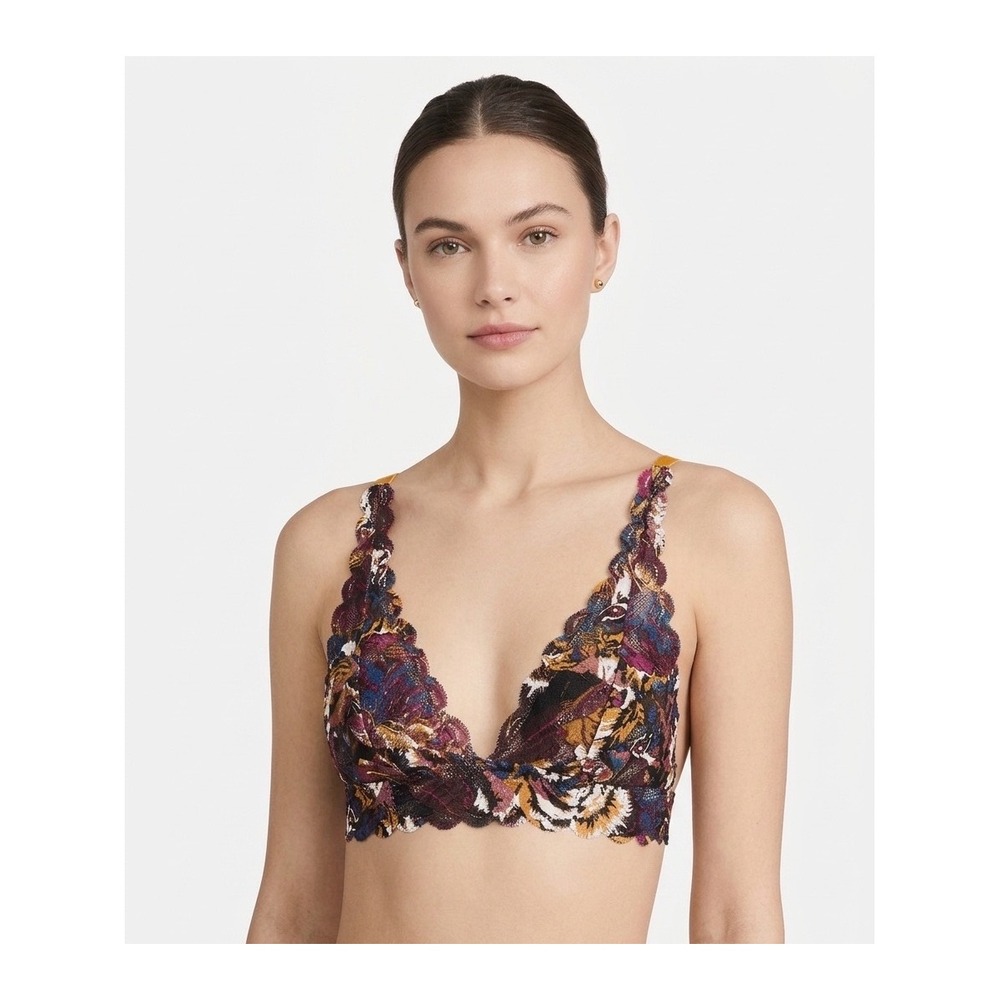 NWT Cosabella Never Say Never Tall Triangle Bralette Small African Tiger Lace